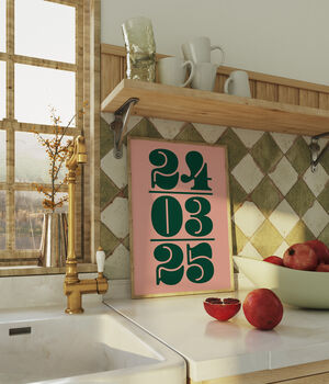 Custom Date Print | Personalised Poster | Gift | Wedding | Anniversary | Couples | Trendy | Gallery Wall, 8 of 10