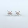 Sterling Silver Crystal Detail Star Stud Earrings, thumbnail 3 of 6