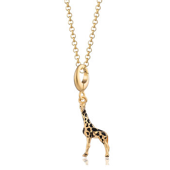 Giraffe Charm Necklace, Sterling Silver Or Gold Plated, 3 of 7