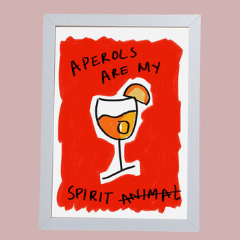 Aperol Spritz Illustrated Cocktail Print, 5 of 5