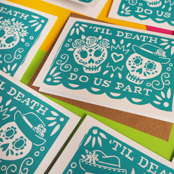 Same Sex Couple Day Of The Dead Wedding Card, 4 of 6
