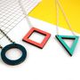 Geometric Cut Out Shape Wooden Eco Necklace, thumbnail 1 of 7