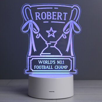Personalised Trophy LED Colour Changing Night Light, 7 of 9