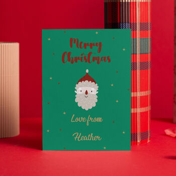 Personalised Santa Face Christmas Card, 2 of 3