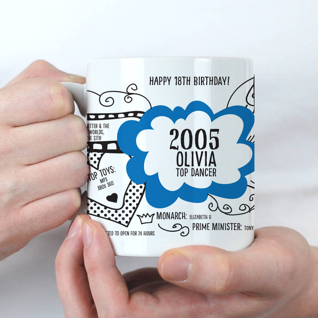 18th Birthday Gift Personalised 2005 Mug, 1 of 11