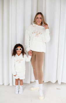 Ladies' And Kid's 'Oh Hey Vacay' Embroidered Hoodie Jumpers, 5 of 9