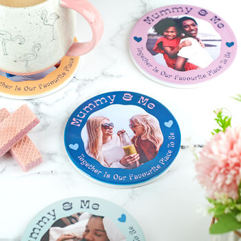 Personalised 'Mummy And Me' Photo Ceramic Coaster, 2 of 5