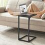 C Shaped Industrial Side Table With Metal Frame, thumbnail 4 of 10