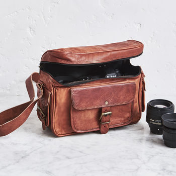 Personalised Leather Camera Bag, 7 of 10