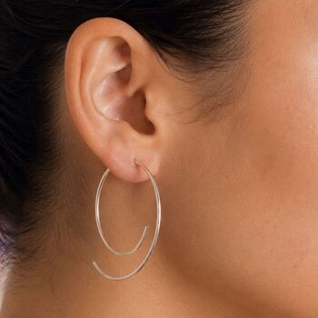Silver Overlapping Two Way Ear Jacket Earrings, 2 of 8