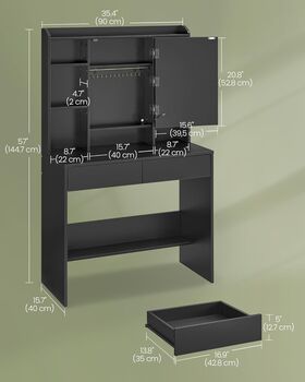 Dressing Table Modern Vanity Desk With LED Lights, 12 of 12