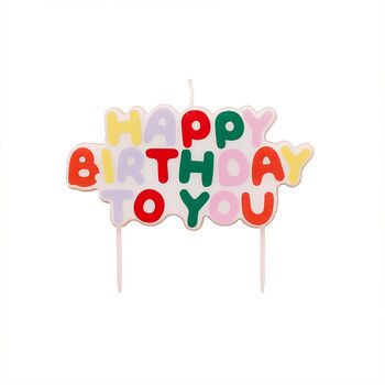 Colourful Happy Birthday To You Cake Candle, 2 of 3