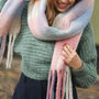 Pastel Multicoloured Check Winter Scarf, thumbnail 3 of 5