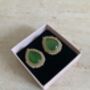 Green Gold Pearl Stud Earrings, thumbnail 3 of 5
