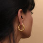 18 K Gold Plated Mia Twisted Gold Hoop Earrings, thumbnail 2 of 7