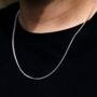 Thin 925 Silver Miami Cuban 2mm Chain Necklace, thumbnail 5 of 12