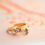 Personalised Simple Duo Birthstone Stacking Ring, thumbnail 2 of 9