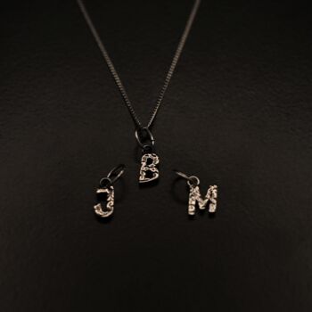 Hammered Initial Pendant Necklace For Men, 3 of 11