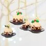 Set Of Two Christmas Pudding Shaped Bauble, thumbnail 2 of 5