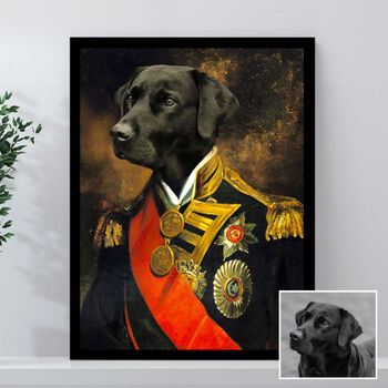 Personalised Lieutenant Officer Renaissance Pet Portrait, 4 of 12