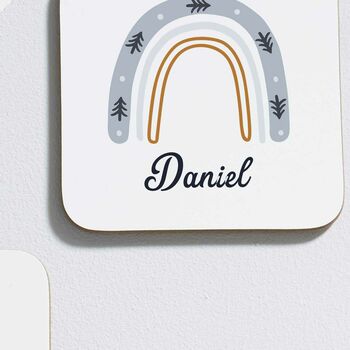 Scandi Rainbow Personalised Christmas Coasters, 2 of 3