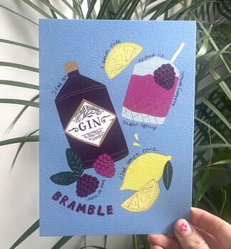 Gin Bramble Cocktail Art Print, 4 of 4