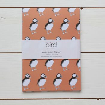 Puffin Print Gift Wrap Pack With Card Option, 6 of 7