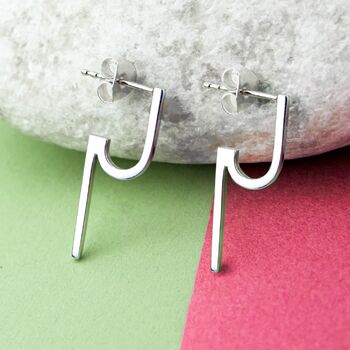Modern Minimalist Sterling Silver Small Drop Earrings, 9 of 10