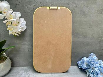 Distressed Gold Portrait Mirror With Beaded Frame Decor, 7 of 8