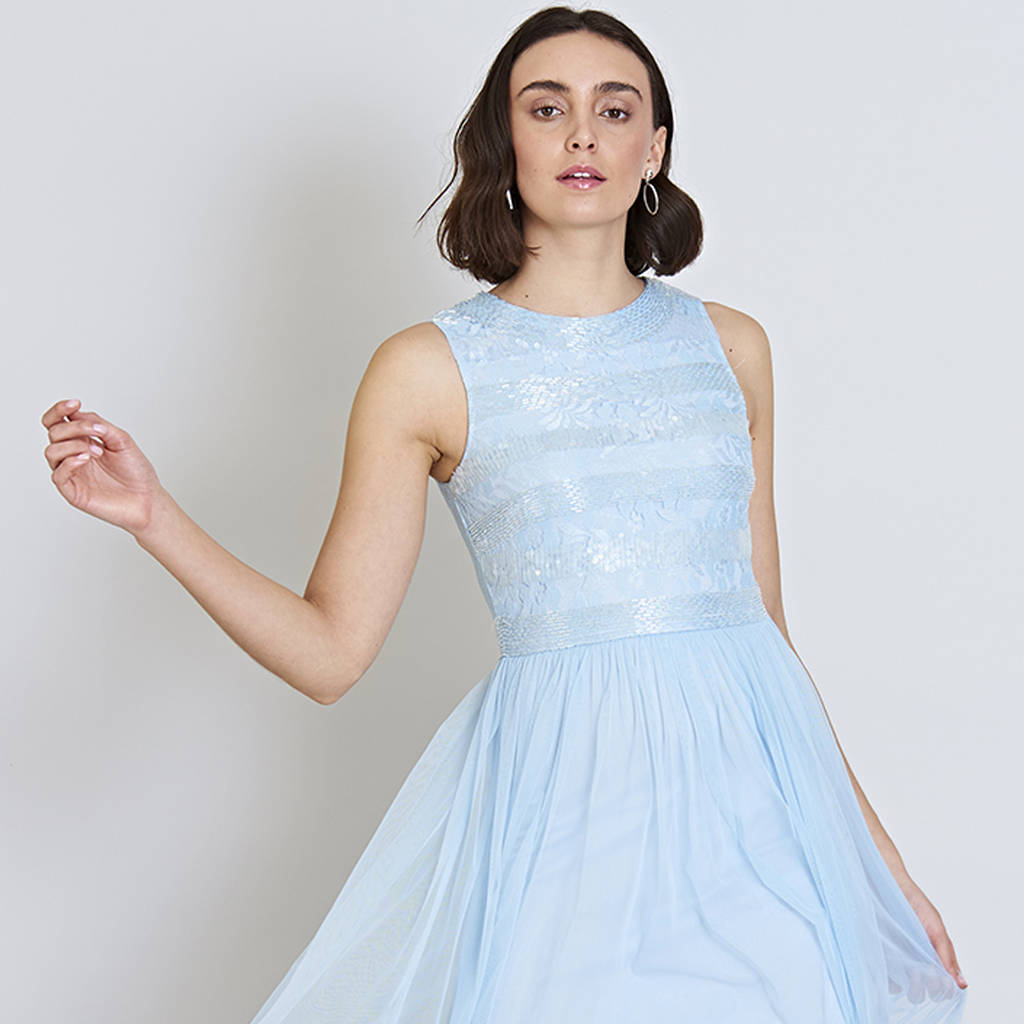 Genna Sequin And Lace Stripe Midi Dress By Frock and Frill ...