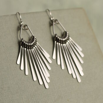 Art Deco Silver Chandelier Fringe Earrings, 5 of 5