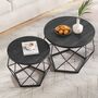 Set Of Two Round Coffee Tables Modern Steel Frame, thumbnail 2 of 12