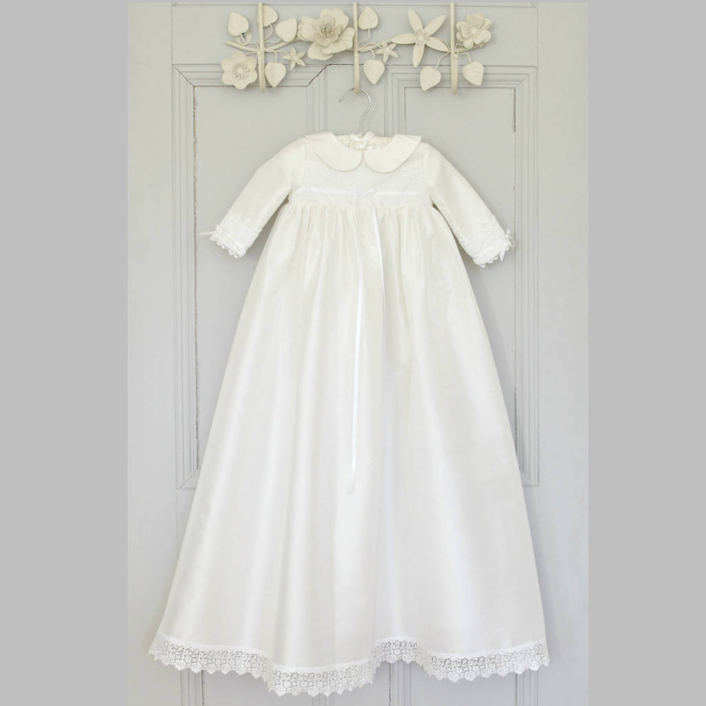 Long Sleeved Christening Gown Isla By Adore Baby | notonthehighstreet.com