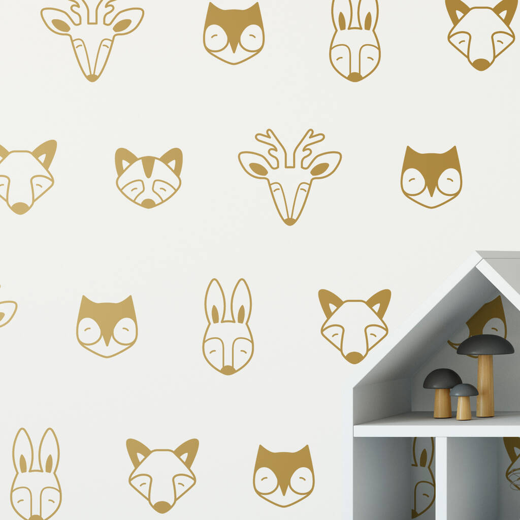 Geometric Woodland Wall Stickers By Squashed Peaches Designs
