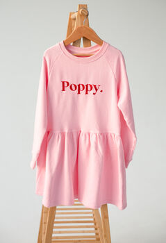 Valentines Personalised Embroidered Name Sweater Dress, 6 of 11