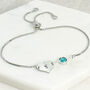 Initial Heart And December Birthstone Bracelet, thumbnail 1 of 4