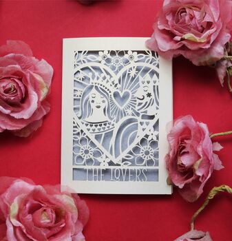 The Lovers Tarot Inspired Paper Cut Card, 6 of 9