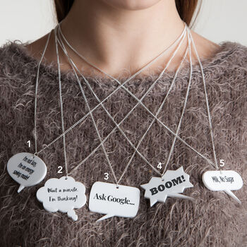 Personalised Comic Style Speech Bubble Name Necklace, 2 of 2