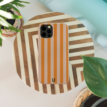 Orange Stripes Eco Phone Case, 5 of 6