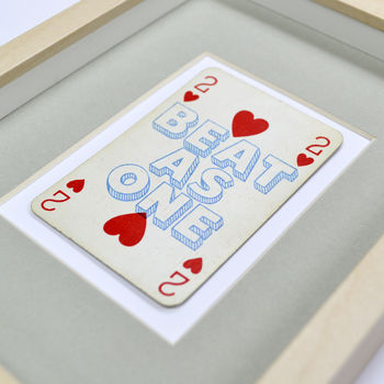Two Hearts Beat As One Vintage Playing Card Print, 6 of 7