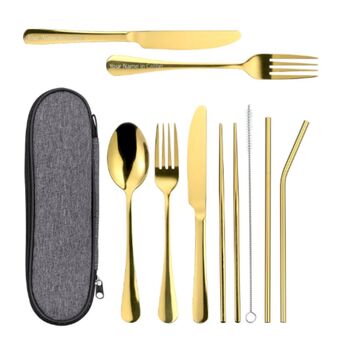 Stainless Steel Travel Cutlery Set With Free Engraving, 6 of 10