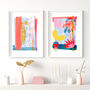 Colourful Abstract Leaf Print Set, thumbnail 4 of 11