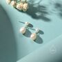 Sterling Silver Natural Freshwater Double Pearl Drop Earrings, thumbnail 4 of 12