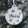 Personalised Name With Snowflakes Christmas Bauble, thumbnail 1 of 12