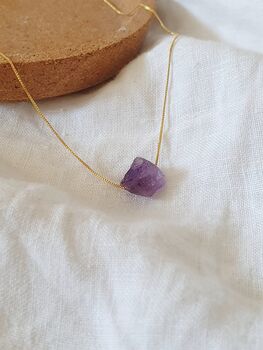 Amethyst 14k Gold Plated Necklace For Clarity And Calm, 4 of 6