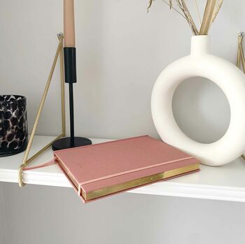 Luxury Notebook / Journal Bubblegum Pink Cotton Cloth, 3 of 8