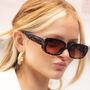 Tortoise Shell Rounded Rectangle 90s Look Sunglasses, thumbnail 4 of 4
