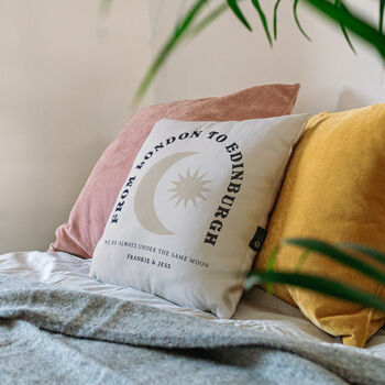 'Under The Same Moon' Personalised Cushion, 2 of 4