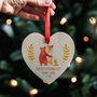 Baby's First Christmas Bear Family Heart Decoration, thumbnail 1 of 3