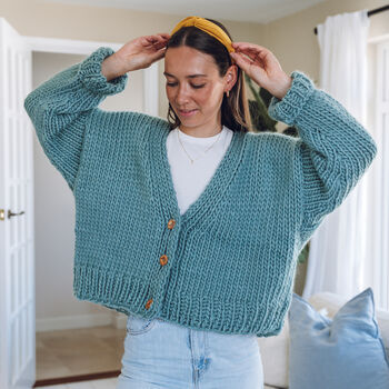 Knit Your Own Beginners Cardigan Kit 'Button Knit Up', 11 of 11